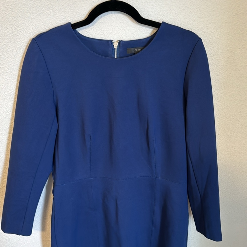 JCrew Stretchy Blue Work Dress - Picture 2 of 9